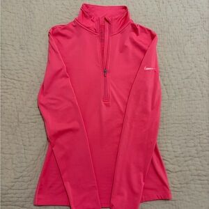 Nike Women's Dri-Fit Pink Long Sleeve Half-Zip Top